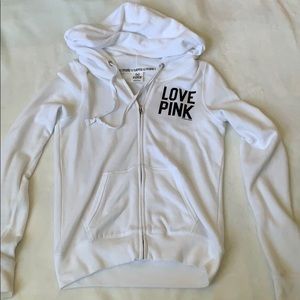 White PINK zip-up jacket